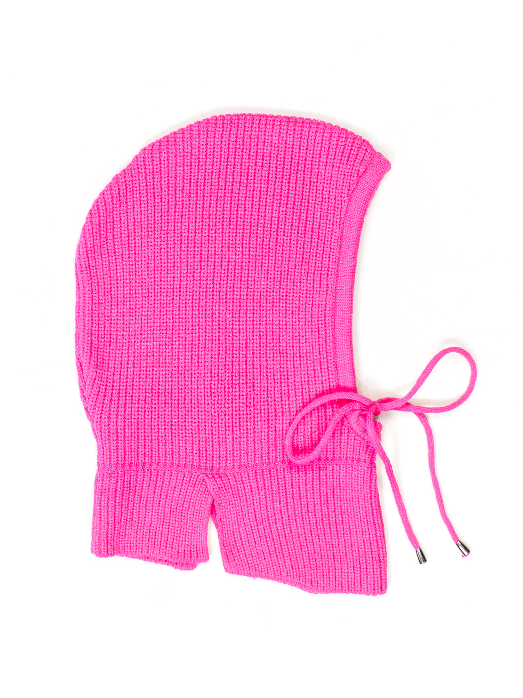 CUFFIA IN MAGLIA CON LACCI, TG .UNICA - FUXIA